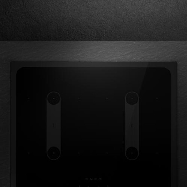 Pliidiplaat smeg musa, 4 x induktsioon, 60 cm, lõigatud serv, must