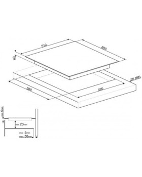Pliidiplaat smeg, 4 x induktsioon, 60 cm, must, faasitud esiserv-foto3