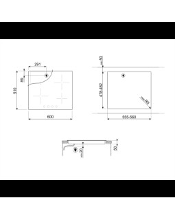 Pliidiplaat smeg classic, 4 x induktsioon, 60 cm, faasitud serv-foto3
