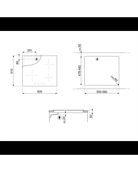 Pliidiplaat smeg classic, 4 x induktsioon, 60 cm, faasitud serv-foto3
