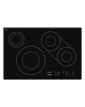 Pliidiplaat smeg, 4 x induktsioon, 77 cm, must, faasitud serv