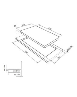 Pliidiplaat smeg, 4 x induktsioon, 77 cm, must, faasitud serv-foto2
