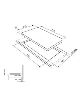 Pliidiplaat smeg, 4 x induktsioon, 77 cm, must, faasitud serv-foto2