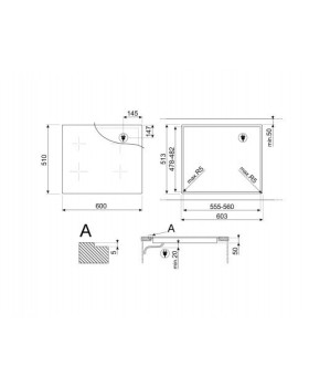 Pliidiplaat smeg, 4 x induktsioon, 60 cm, lõigatud serv, must-foto3