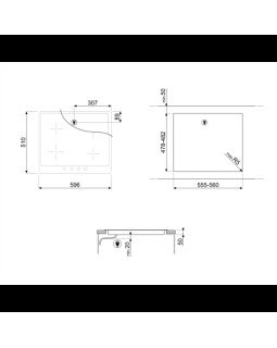 Pliidiplaat smeg cortina, 4 x induktsioon, 60 cm, kreem raam-foto2