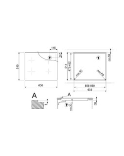 Pliidiplaat smeg, 4 x induktsioon, 60 cm, lõigatud, must-foto6