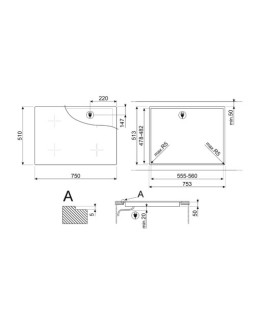 Pliidiplaat smeg, 4 x induktsioon, 75 cm, lõigatud, must-foto4