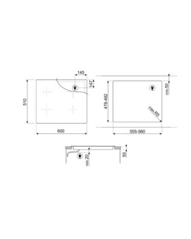 Pliidiplaat smeg linea, 4 x induktsioon, flexi-tsoon, 60 cm, lõigatud, neptuun hall-foto5
