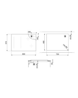 Pliidiplaat smeg linea, 4 x induktsioon, flexi-tsoon, 80 cm, lõigatud, neptuun hall-foto5