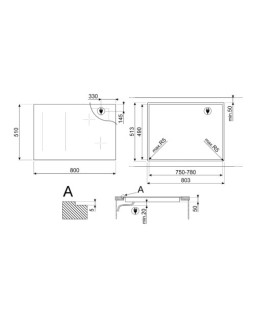 Pliidiplaat smeg, 4 x induktsioon, multitsoon, 80 cm, must-foto3