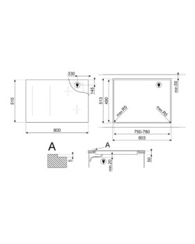 Pliidiplaat smeg, 4 x induktsioon, multitsoon, 80 cm, must-foto3