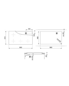 Pliidiplaat smeg linea, 6 x induktsioon, flexi-tsoon, 90 cm, lõigatud, neptuun hall-foto6