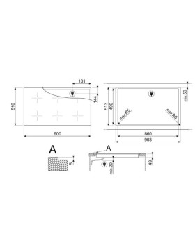 Pliidiplaat smeg linea, 6 x induktsioon, flexi-tsoon, 90 cm, lõigatud, neptuun hall-foto7