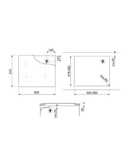 Pliidiplaat smeg classic, 4 x induktsioon, flexi-tsoon, 60 cm, lõigatud, matt must-foto11