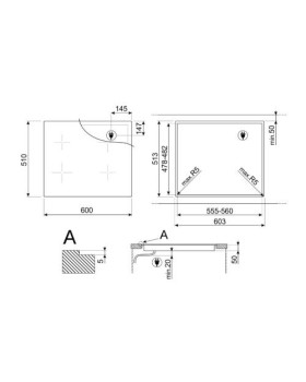 Pliidiplaat smeg classic, 4 x induktsioon, flexi-tsoon, 60 cm, lõigatud, matt must-foto24