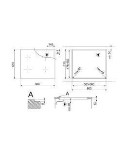 Pliidiplaat smeg classic, 4 x induktsioon, flexi-tsoon, 60 cm, lõigatud, matt valge-foto6