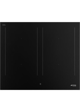 Pliidiplaat smeg, 4 x induktsioon, multitsoon, 60 cm, must, lõigatud servaga