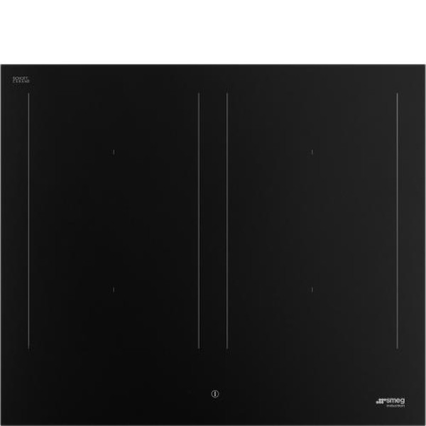 Pliidiplaat smeg, 4 x induktsioon, multitsoon, 60 cm, must, lõigatud servaga