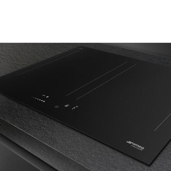 Pliidiplaat smeg, 4 x induktsioon, multitsoon, 60 cm, must, lõigatud servaga