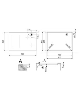 Pliidiplaat smeg linea, 4 x induktsioon, flexi-tsoon, 80 cm, lõigatud, must-foto6