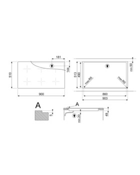 Pliidiplaat smeg, 6 x induktsioon, multitsoon, 90 cm, must, lõigatud servaga-foto5