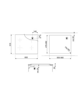 Pliidiplaat smeg dolce stil novo, 4x multi induktsioon, 60cm, lõigatud, must/vask-foto4