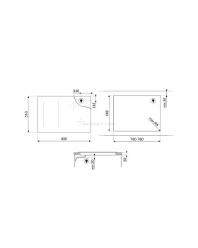 Pliidiplaat smeg dolce stil novo, 6 x multi induktsioon, 80 cm, lõigatud, must/vask-foto2