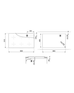 Pliidiplaat smeg dolce stil novo, 6 x multi induktsioon, 90 cm, lõigatud, must/vask-foto3