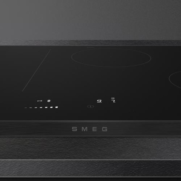 Pliidiplaat smeg isola, 4 x induktsioon, flexi-tsoon, 80 cm, autovent, faasitud, matt must/must