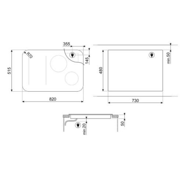 Pliidiplaat smeg isola, 4 x induktsioon, flexi-tsoon, 80 cm, autovent, lõigatud, must Pliidiplaat smeg isola, 4 x induktsioon, flexi-tsoon, 80 cm, autovent, lõigatud, must