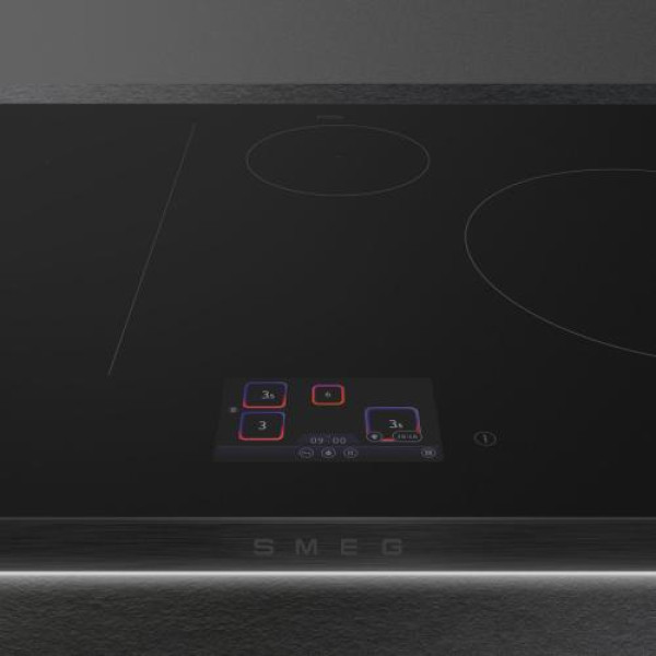 Pliidiplaat smeg isola, 4 x induktsioon, flexi-tsoon, 80 cm, autovent, faasitud, must