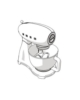 Köögikombain smeg, 50`ndate stiil, 800 w, valge-foto5