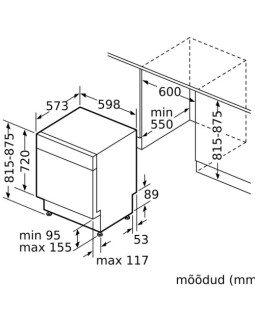 Nõudepesumasin bosch, integreeritav, 3 korvi, 60 cm, 42 db, rv uks-foto5