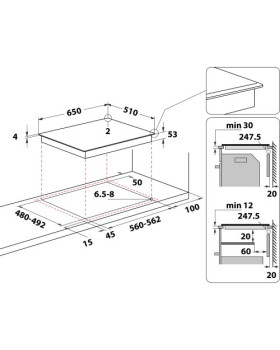 Pliidiplaat whirlpool, 8 x induktsioon, flexi tsoon, 65 cm, must-foto5