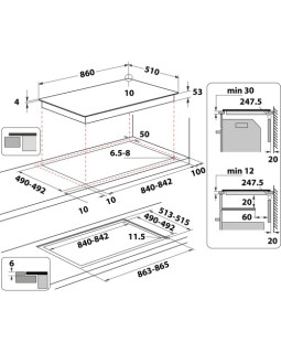 Pliidiplaat whirlpool, 10 x induktsioon, flexi tsoon, 90 cm, must-foto4