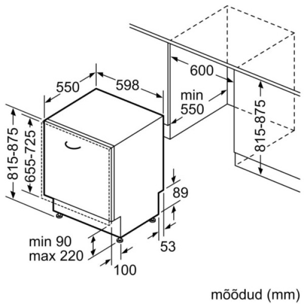 Nõudepesumasin bosch, integreeritav, 60 cm, 42 db