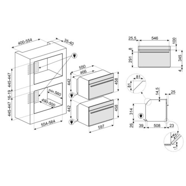 Kompakt auru-kombiahi smeg linea, aurupuhastus, a++, 41 l, neptuun hall Kodumasinad