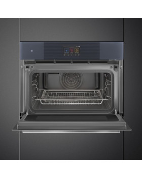 Ahi auru- ja mikrolainefunktsiooniga smeg linea, aurupuhastus, 40 l, neptuun hall-foto5