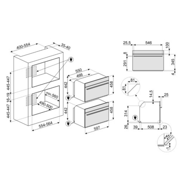 Kompakt mikro-kombiahi smeg speedwave, aurupuhastus, 40 l, neptuun hall Kodumasinad