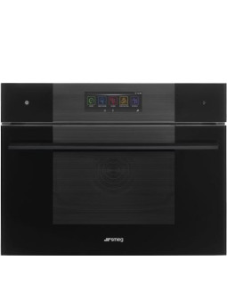 Kompakt auru-kombi-mikrolaineahi smeg linea, aurupuhastus, a++, 40 l, must