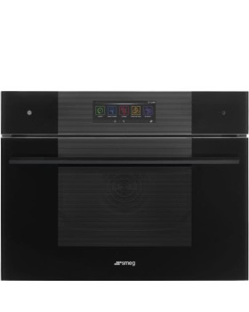 Kompakt auru-kombi-mikrolaineahi smeg linea, aurupuhastus, a++, 40 l, must