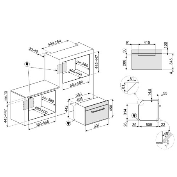 Kompakt mikro-kombiahi smeg victoria, aurupuhastus, 40 l, kreem Kodumasinad