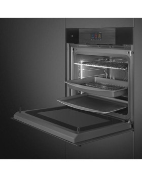 Ahi auru- ja mikrolainefunktsiooniga smeg linea, aurupuhastus, a++, 68 l, must-foto9