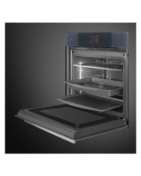 Ahi auru- ja mikrolainefunktsiooniga smeg linea, aurupuhastus, 68 l, neptuun hall-foto3