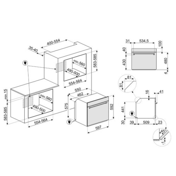 Mikro-kombiahi smeg classic, 68 l, aurupuhastus, rv teras Kodumasinad