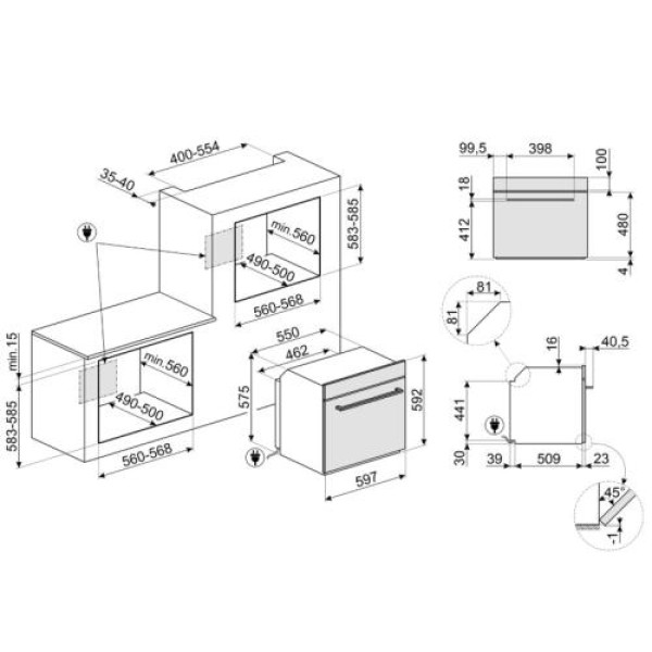 Ahi smeg musa, a+, 70 l, pürolüüs, must Ahi smeg musa, a+, 70 l, pürolüüs, must