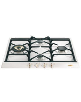 Pliidiplaat smeg colonial, 4 x gaas, 60 cm, valge/kuldne