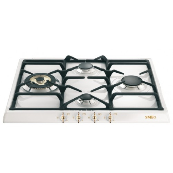 Pliidiplaat smeg colonial, 4 x gaas, 60 cm, valge/kuldne Kodumasinad