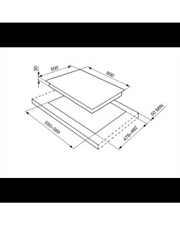 Pliidiplaat smeg colonial, 4 x gaas, 60 cm, valge/kuldne-foto3