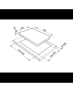 Pliidiplaat smeg colonial, 4 x gaas, 60 cm, valge/kuldne-foto3